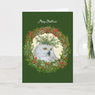 Snowy owl Christmas card