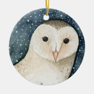 Snowy Owl Christmas Ornament