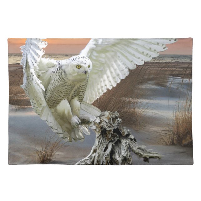 Snowy Owl Cloth Placemat (Front)