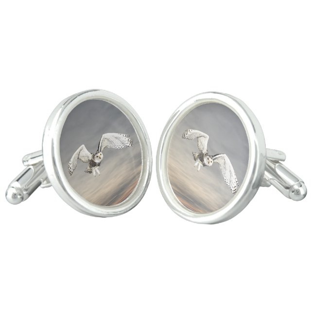 Snowy Owl Cufflinks (Angled)