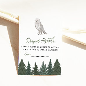 Snowy Owl Diaper Raffle Baby Shower Enclosure Card