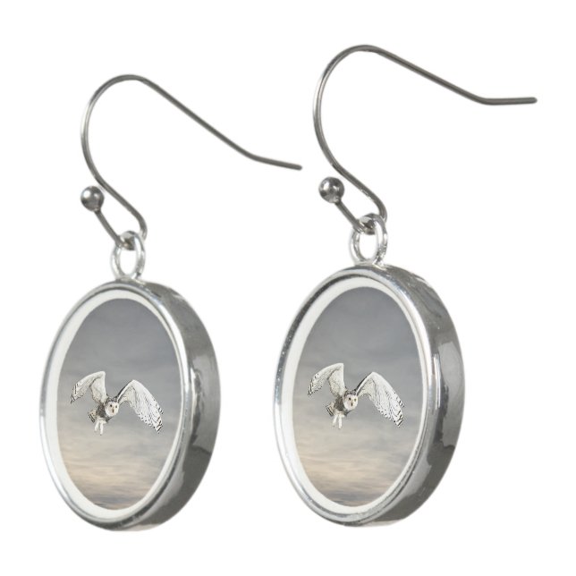 Snowy Owl Earrings (Angled)