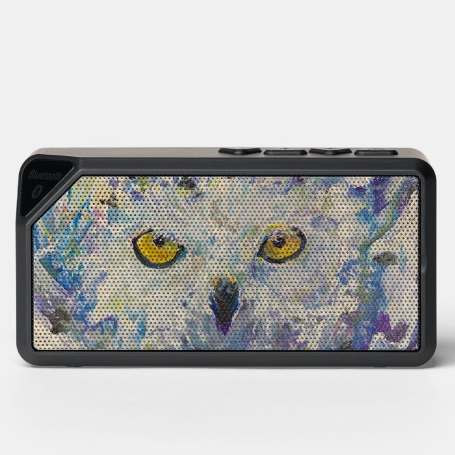 Snowy Owl Eyes Maureen Girard Bird Knowledge Bluetooth Speaker (Front)