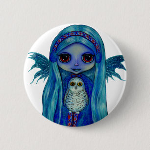 Snowy Owl Fairy Button