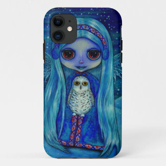 Snowy Owl Fairy in Winter iPhone 11 Case