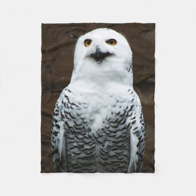 Snowy Owl fbcna Fleece Blanket (Front)