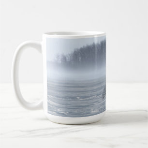 Snowy Owl Flying In Winter Coffee Mug