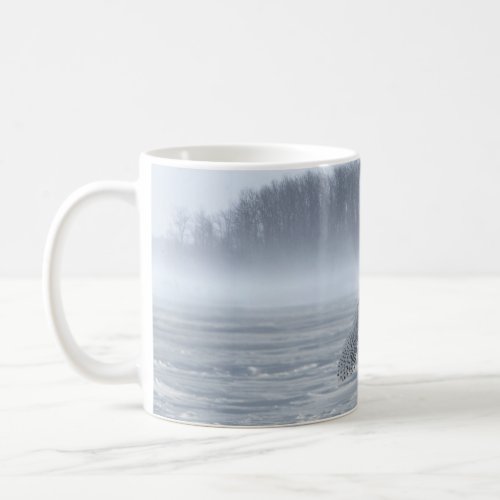 Snowy Owl Flying In Winter Coffee Mug