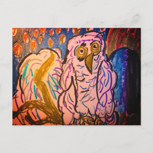 Snowy Owl Forest  Mug Teapot Postcard (Front)