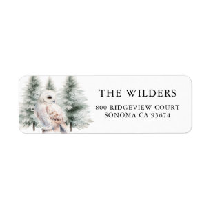 Snowy Owl Forest Return Address Label