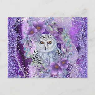 Snowy owl goddess art by Renee Postcard