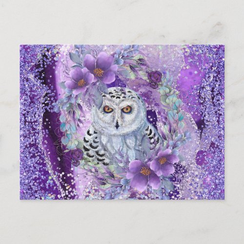 Snowy owl goddess art by Renee  Postcard