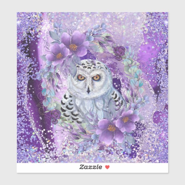 Snowy owl goddess art by Renee  Sticker (Sheet)