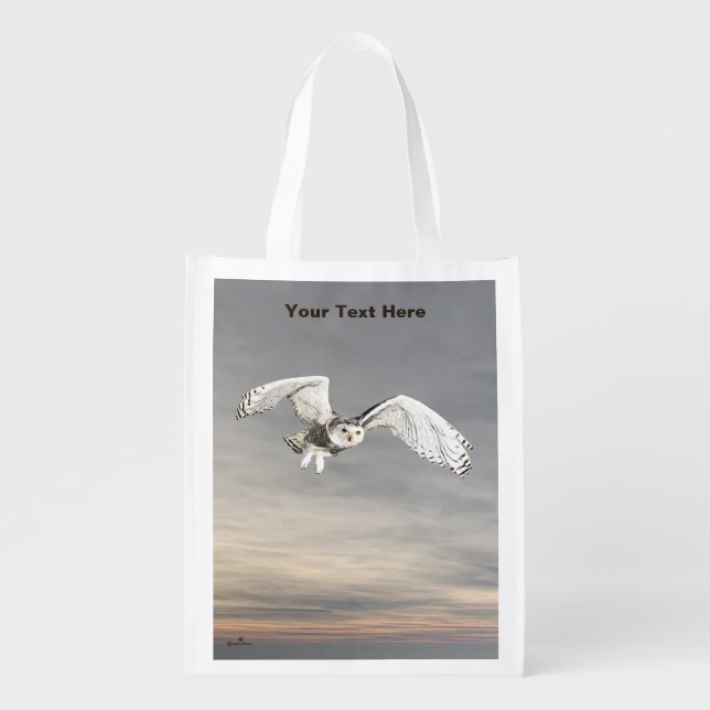 Snowy Owl Grocery Bag (Front)