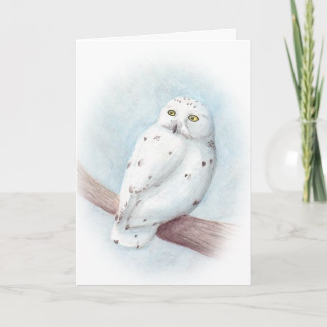 Snowy Owl Holiday Card (Front)
