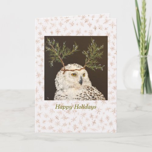 Snowy Owl holiday card