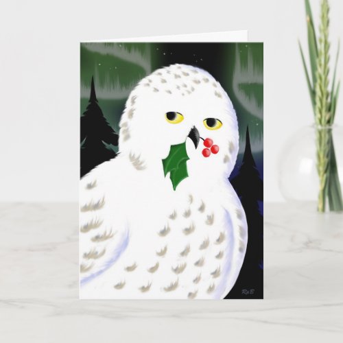 Snowy Owl Holiday Greeting Card