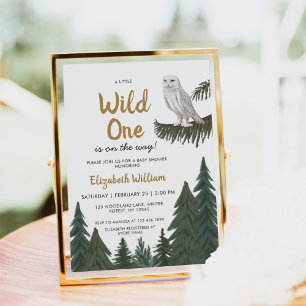 Snowy Owl Illustration Baby Shower Invitation