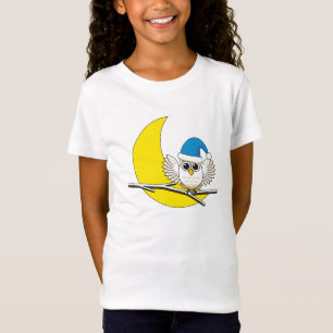 Snowy Owl in a New Moon Winter Night T-Shirt