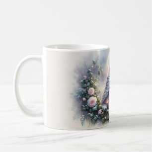 Snowy Owl in Moonlit Winter Garden Coffee Mug