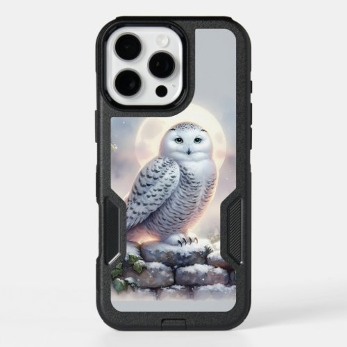 Snowy Owl in Moonlit Winter Garden iPhone 16 Pro Max Case