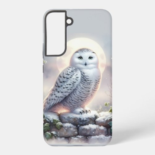 Snowy Owl in Moonlit Winter Garden Samsung Galaxy S22+ Case