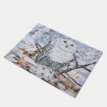 Snowy Owl In Snow Doormat at Zazzle