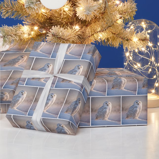 Snowy Owl In Snow Wrapping Paper (Holidays)