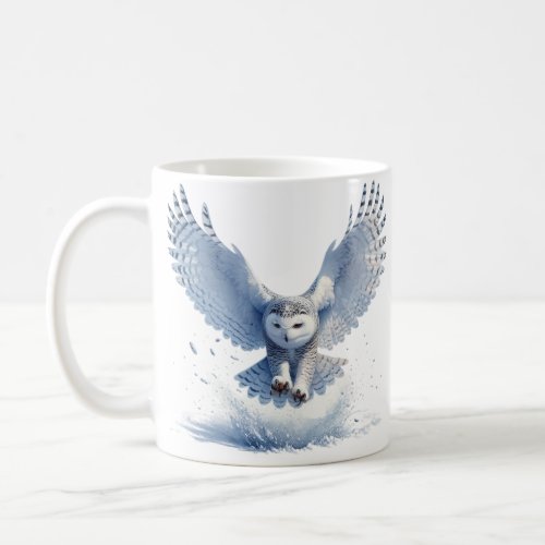 Snowy Owl in the Midst of a Swoop done in watercol Coffee Mug