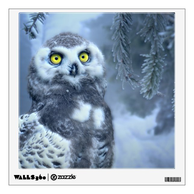 Snowy Owl in Winter Wall Decal (Front)