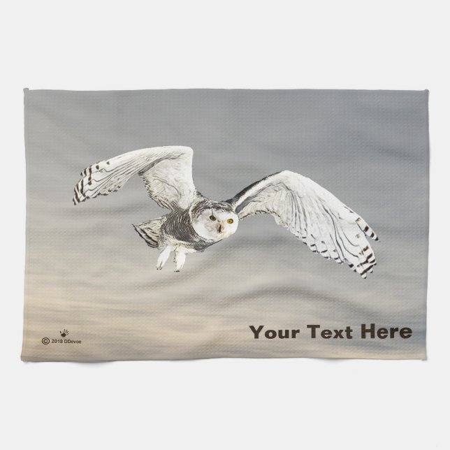 Snowy Owl Kitchen Towel (Horizontal)