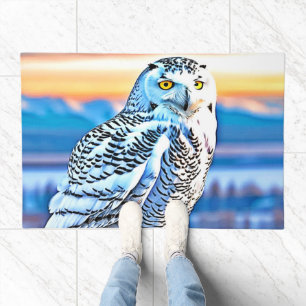 Snowy Owl Majesty Design Doormat