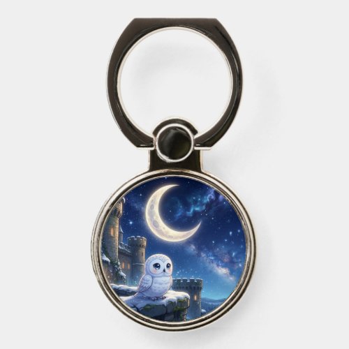 Snowy Owl Moon Castle Ring Holder