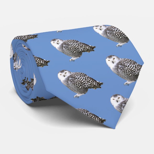 Snowy Owl Neck Tie (Rolled)