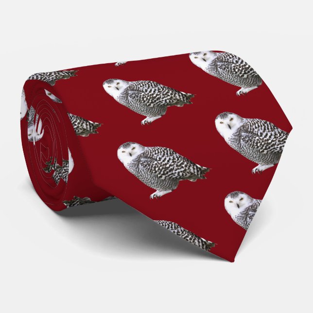 Snowy Owl Neck Tie (Rolled)
