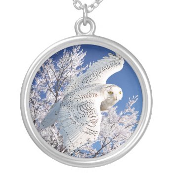 "snowy Owl" Necklace by TabbyHallDesigns at Zazzle