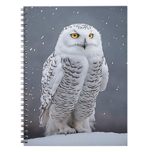 Snowy Owl On Snow Notebook