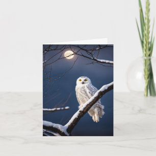 Snowy Owl On Tree Branch Note Card