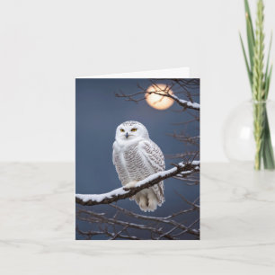 Snowy Owl On Tree Branch Note Card