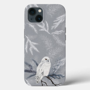Snowy Owl on Winter Pine iPhone 13 Case