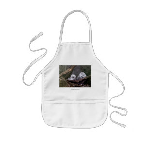 Snowy Owl Pair Woodland Wildlife Art Kids' Apron