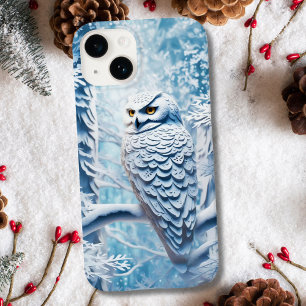 Snowy Owl Paper Cut Winter Case-Mate iPhone 14 Case