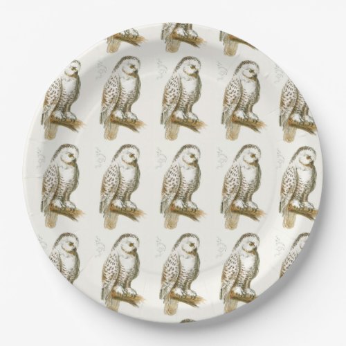 Snowy Owl Paper Plates