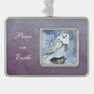 Snowy Owl Peace on Earth Wildlife Art Ornament
