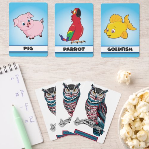 Snowy Owl Perched Cute add name kids Match Game Matching Game Cards