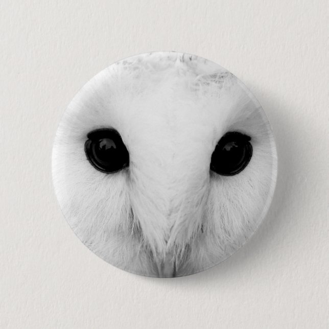 Snowy Owl Round Button (Front)