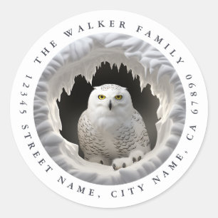 Snowy Owl Round Stickers