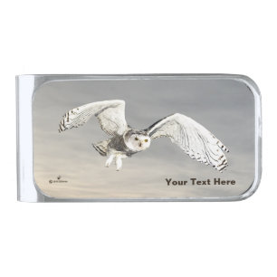Snowy Owl Silver Finish Money Clip