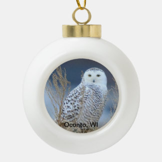 Snowy Owl Snowball Ornament