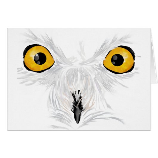 Snowy owl staring cards (Front Horizontal)